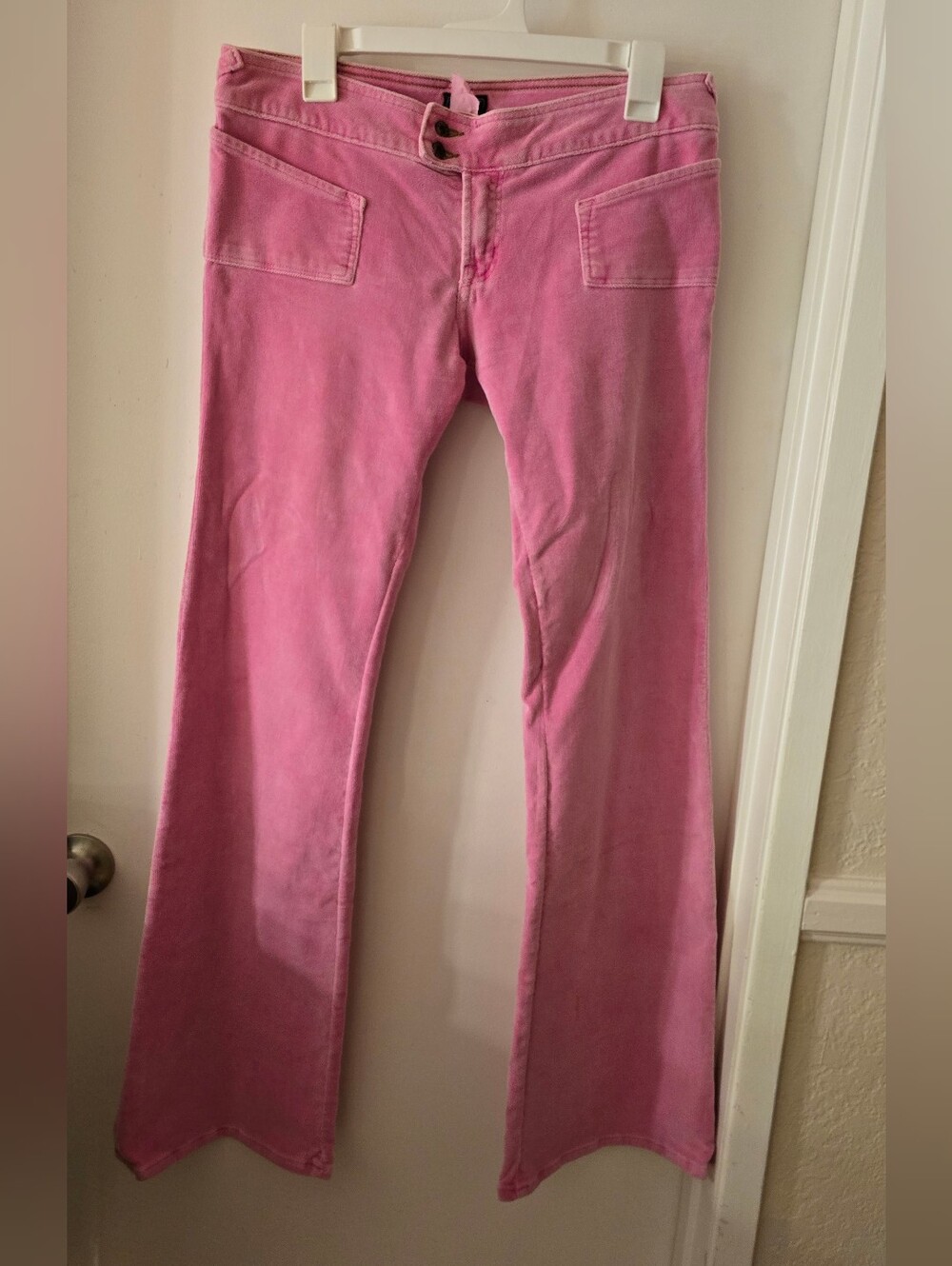 Von Dutch Beautiful Sexy ♡ Pink Flare Pants with Patch Pockets VINTAGE♡